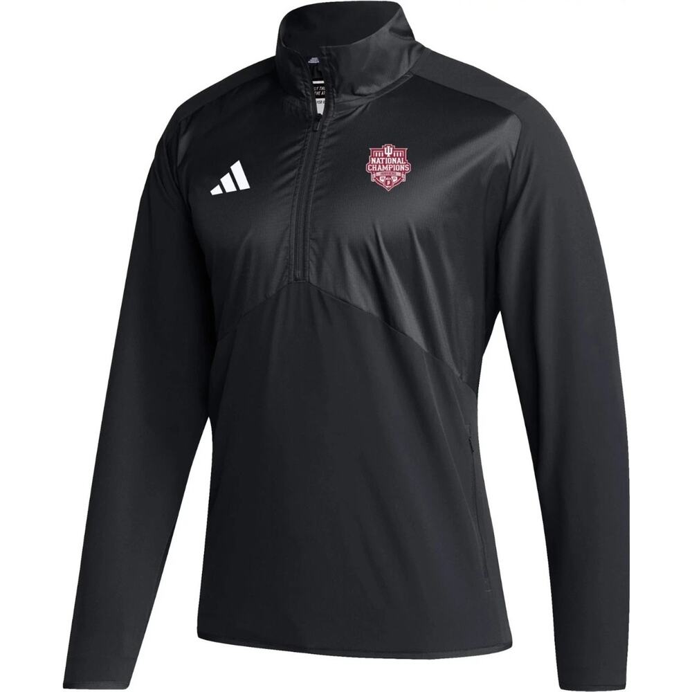 adidas Indiana Hoosiers Sideline 25-26 CFP National Champs 1/4-Zip Jacket Medium